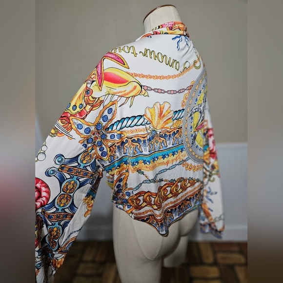 Goodtime USA Starfish Extravaganza Colorful Top, Side Knot, Size 2X - Picture 4 of 6